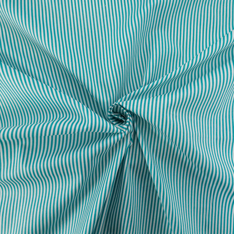 Peacock-Striped Cotton Poplin - Maison Klem